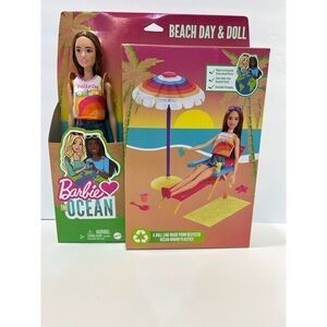 Barbie Loves The Ocean Beach Day‎ and Doll Playset New